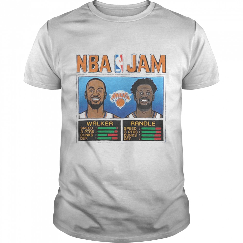 NBA Jam New York Knicks Kemba Walker and Julius Randle  Classic Men's T-shirt