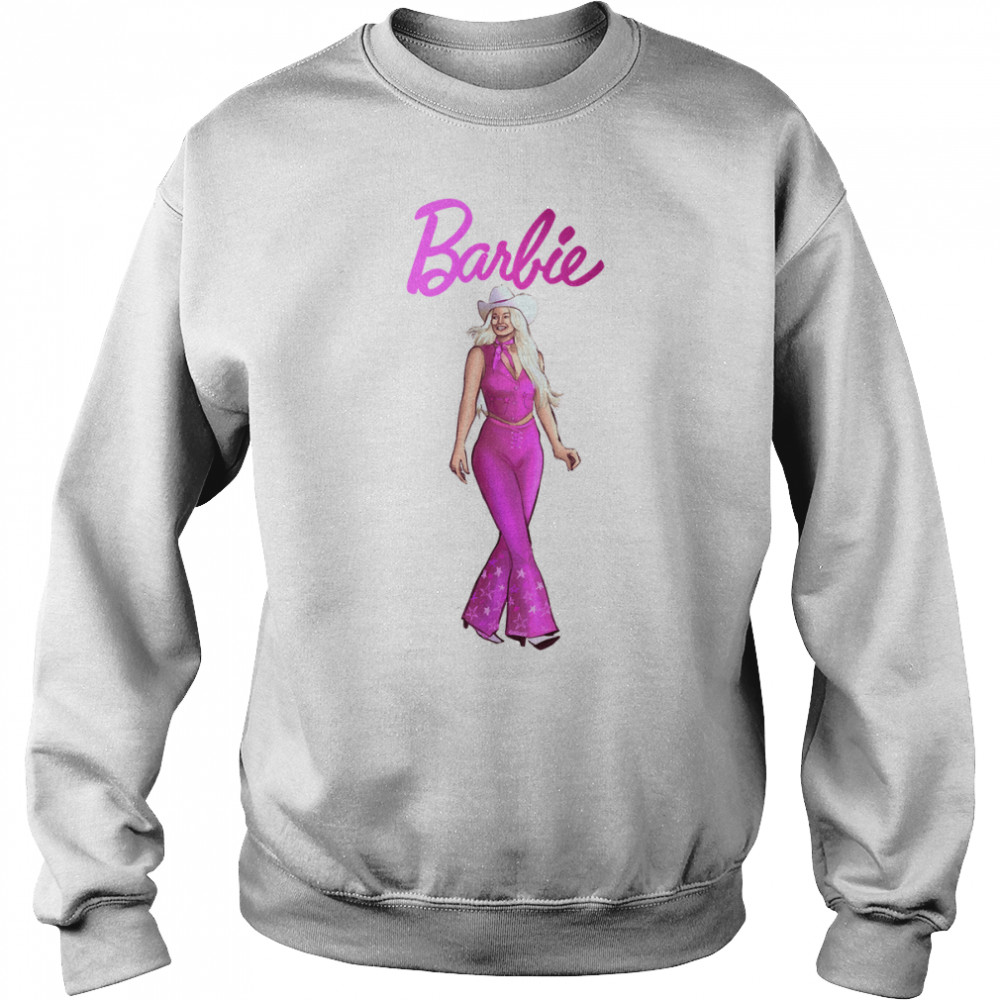 Barbie Classic Logo Unisex White Long Sleeve Shirt