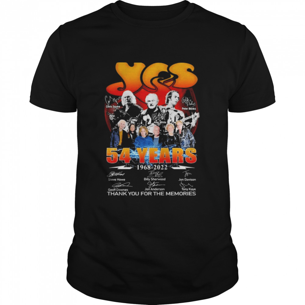 Progressive Rock Yes 54 Years 1968-2022 Signature Thank You For The Memories Shirt