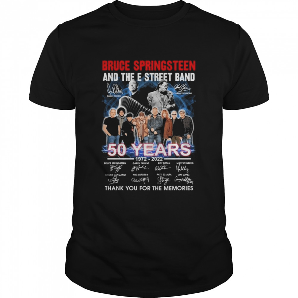1972-2022 Thank You For The Memories Bruce Springsteen And The E Street Band 50 Years Signatures Shirt