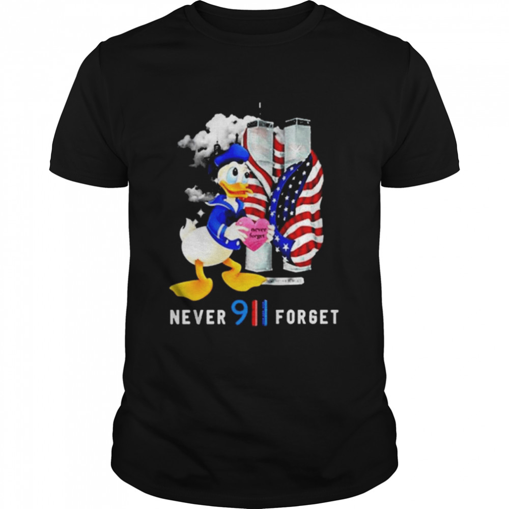 Donald Duck US Flag Never Forget 911 Shirt