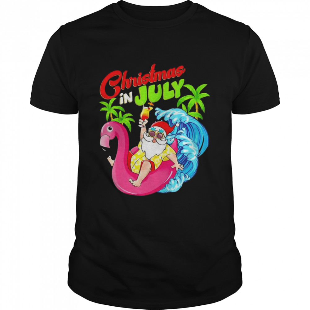 Santa Christmas In July Beach Xmas Summer Shirt