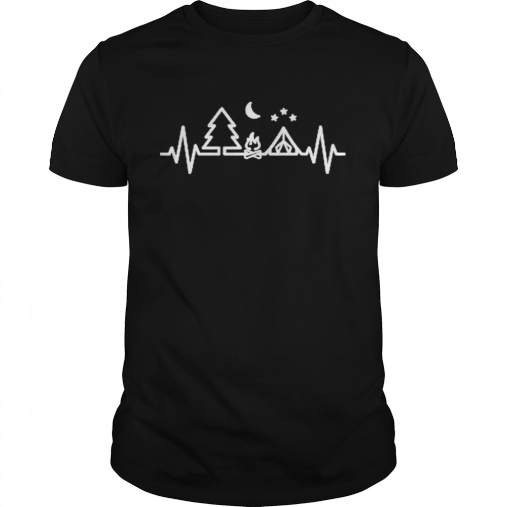 Camping Outdoor Heartbeat Wildlife Nature Camper Hiking Shirt