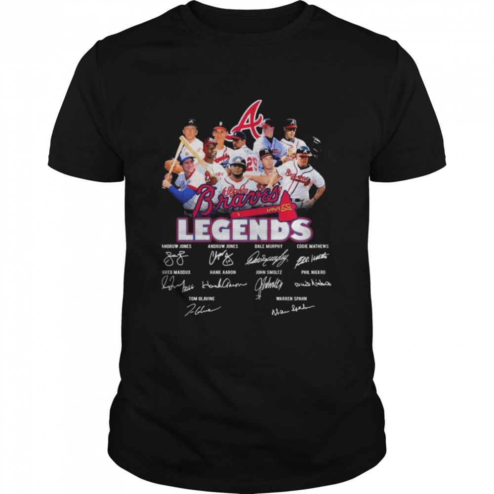Atlanta Braves Legends Team Baseball Signatures Shirt