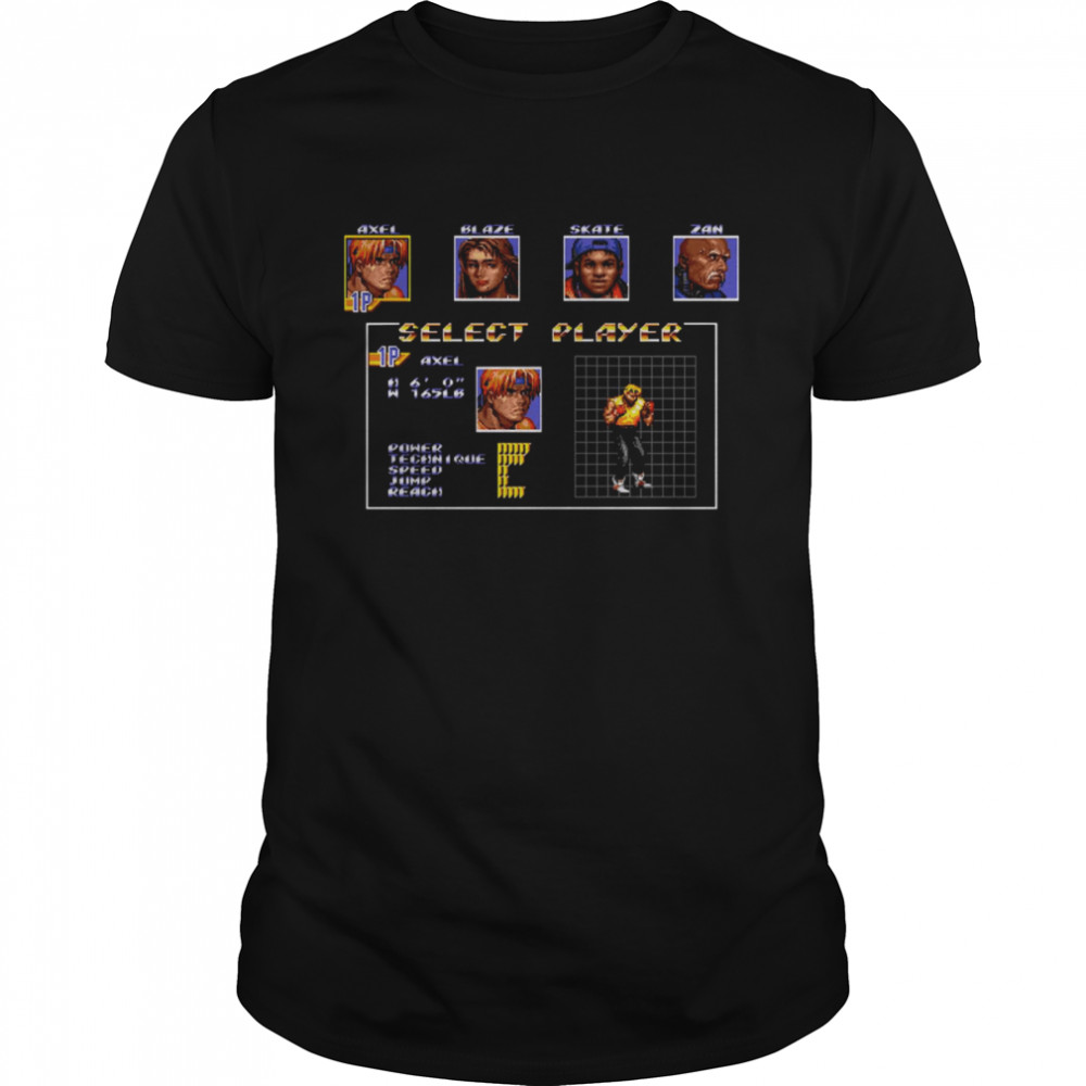 Select Axel Streets Of Rage 3 shirt