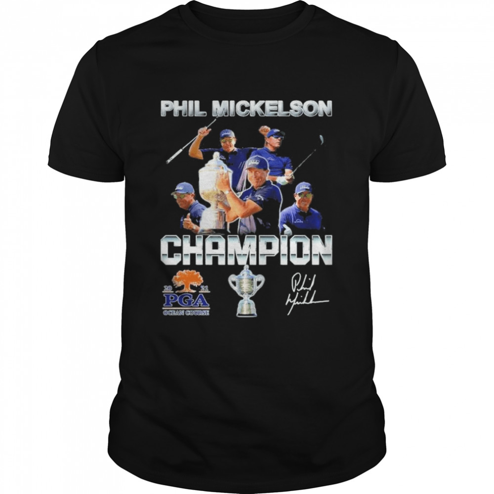 Tiger Woods Phil Mickelson PGA Champion Signature Shirt