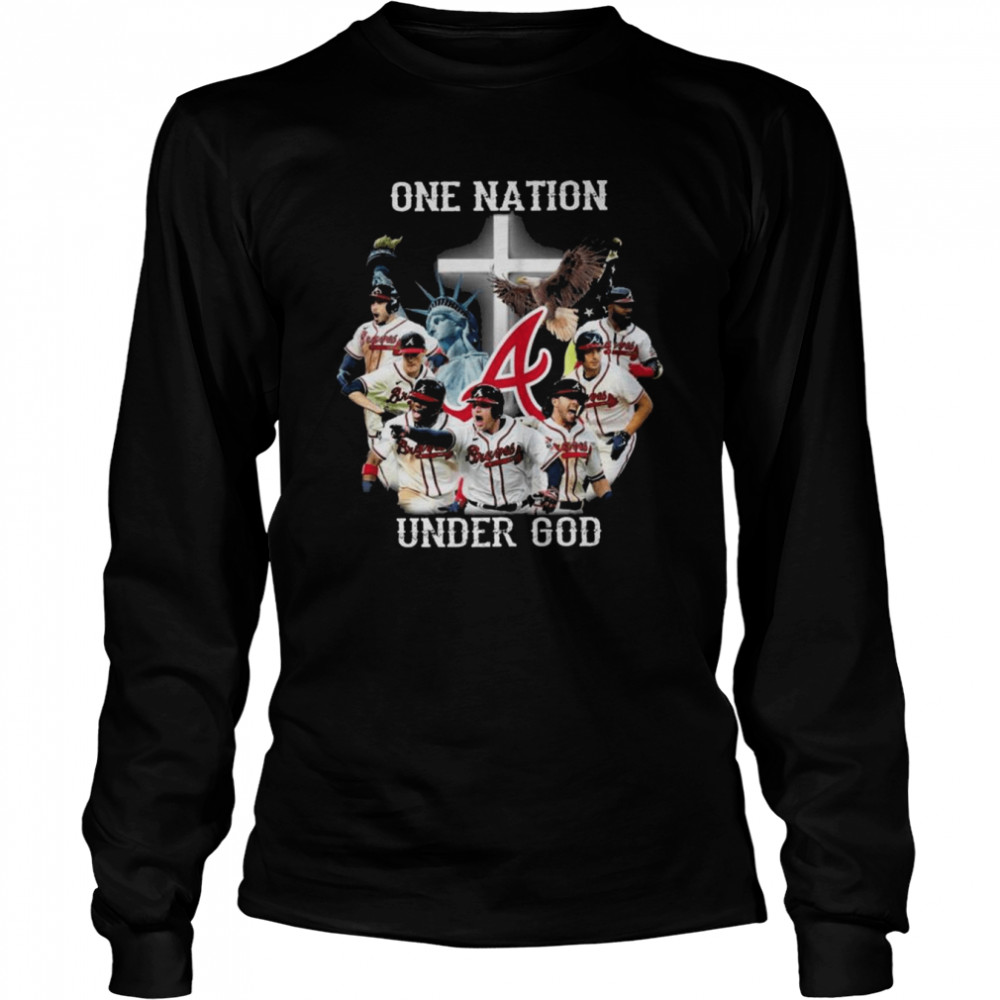 Atlanta Braves One Nation Under god 2022 shirt Long Sleeved T-shirt
