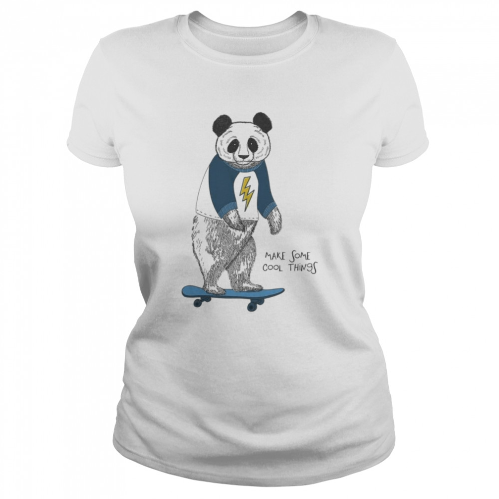 Cool Panda Skateboarding Flash Storm Skate Board Make Some Things shirt Classic Women's T-shirt