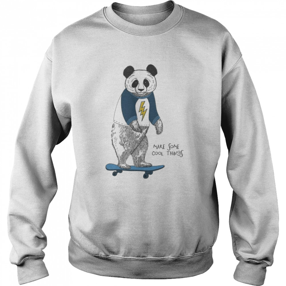 Cool Panda Skateboarding Flash Storm Skate Board Make Some Things shirt Unisex Sweatshirt
