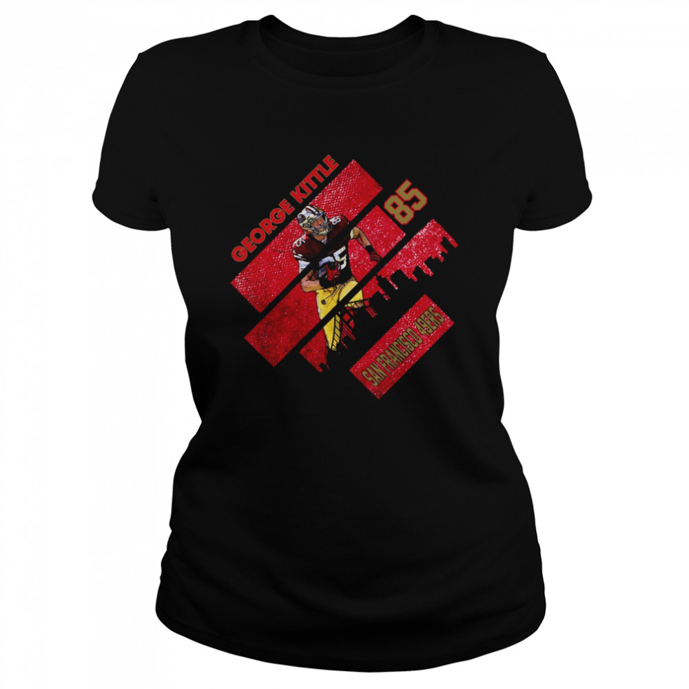 George Kittle 85 Blackred Print Name Number Stone Cold shirt Classic Women's T-shirt