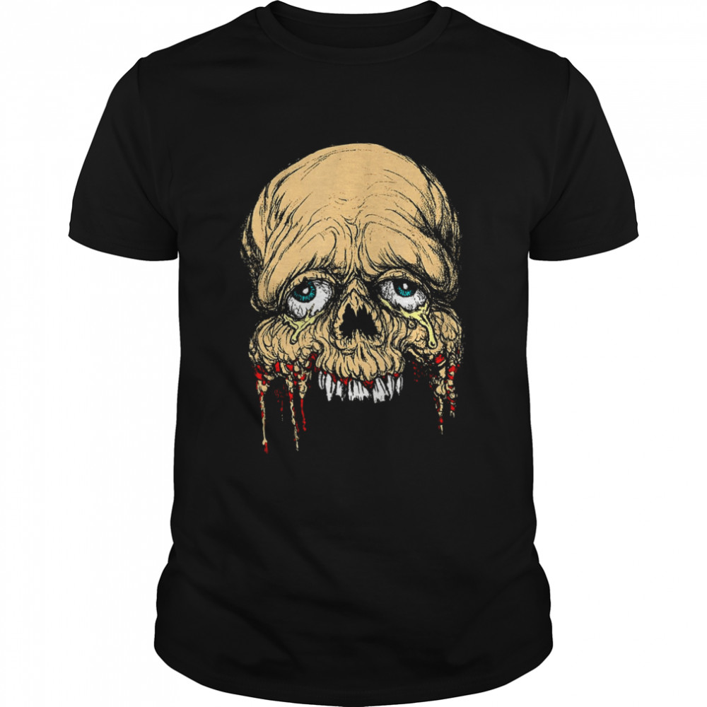 Half Face Zombie Skull Horror Art shirt Classic Men's T-shirt
