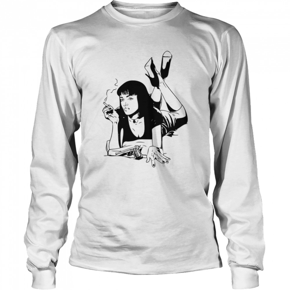 Mia Wallace Pulp Fiction Cult Movie Fashion Style Art Tarantino shirt Long Sleeved T-shirt