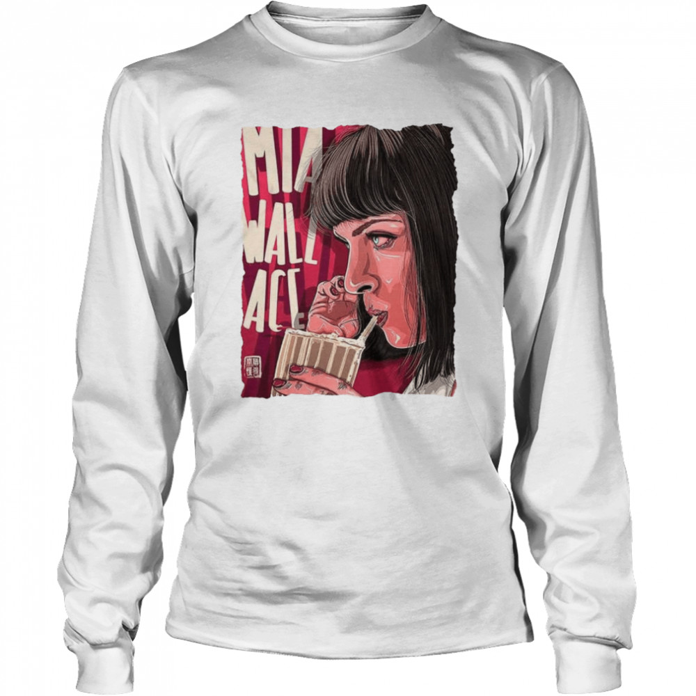 Mia Wallace Selfie Quentin Pulp Fiction Movie Film Retro Super shirt Long Sleeved T-shirt