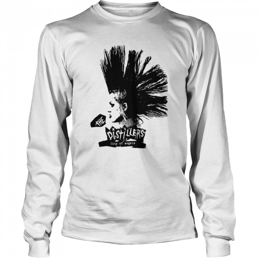 Mohawk The Distillers City Of Angels Rock Punk Retro Super Cool shirt Long Sleeved T-shirt