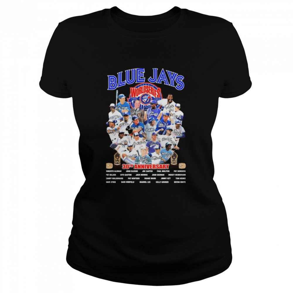 Toronto Blue Jays 30th Anniversary Signatures  Classic Women's T-shirt