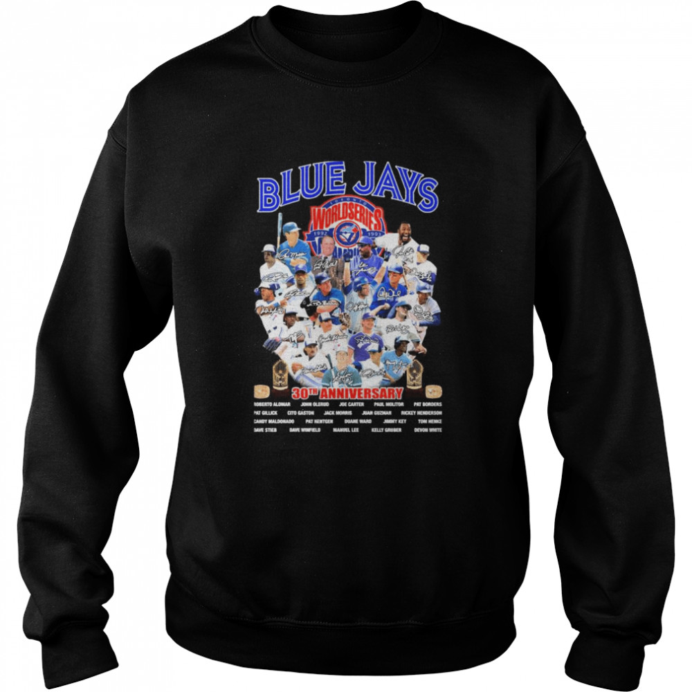 Toronto Blue Jays 30th Anniversary Signatures  Unisex Sweatshirt