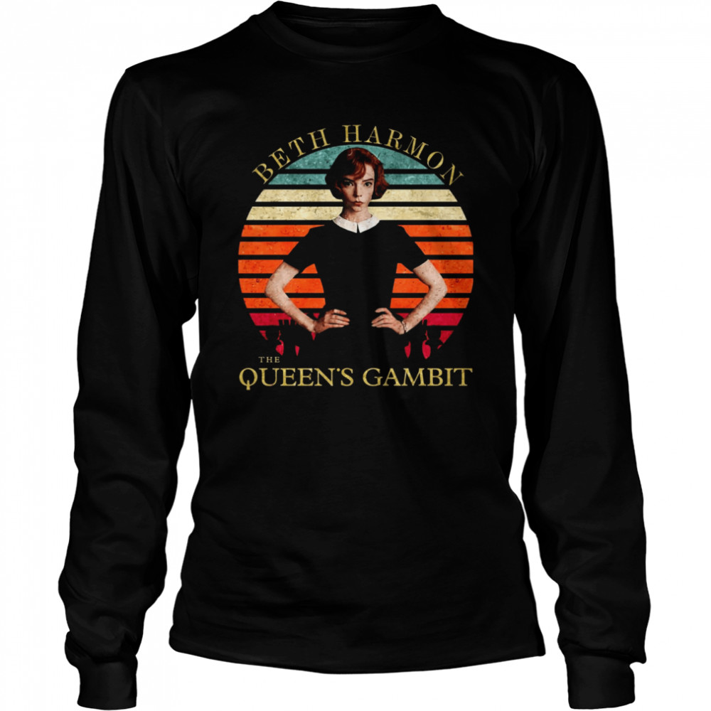 Beth Harmon The Queens Gambit Vintage shirt Long Sleeved T-shirt