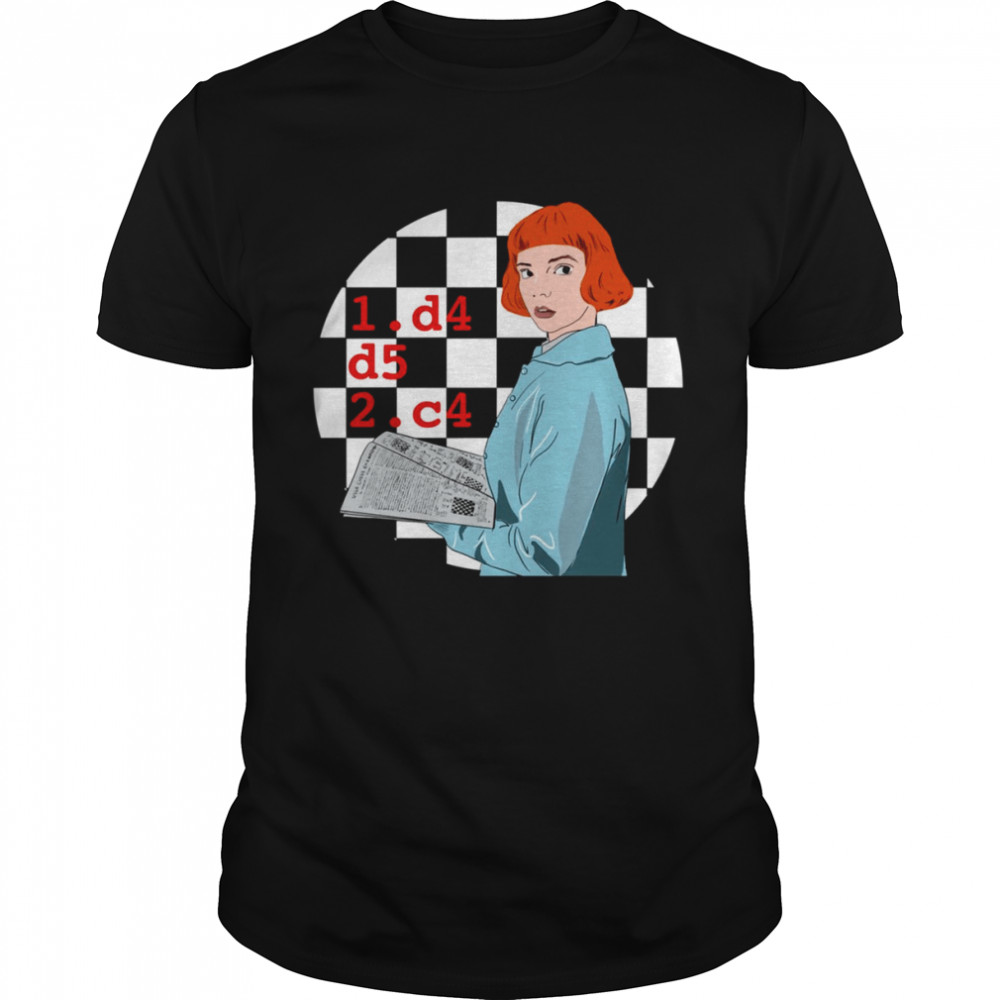 D4 D5 C4 Queens Gambit Chess shirt Classic Men's T-shirt