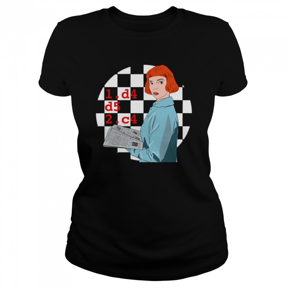 D4 D5 C4 Queens Gambit Chess shirt Classic Women's T-shirt