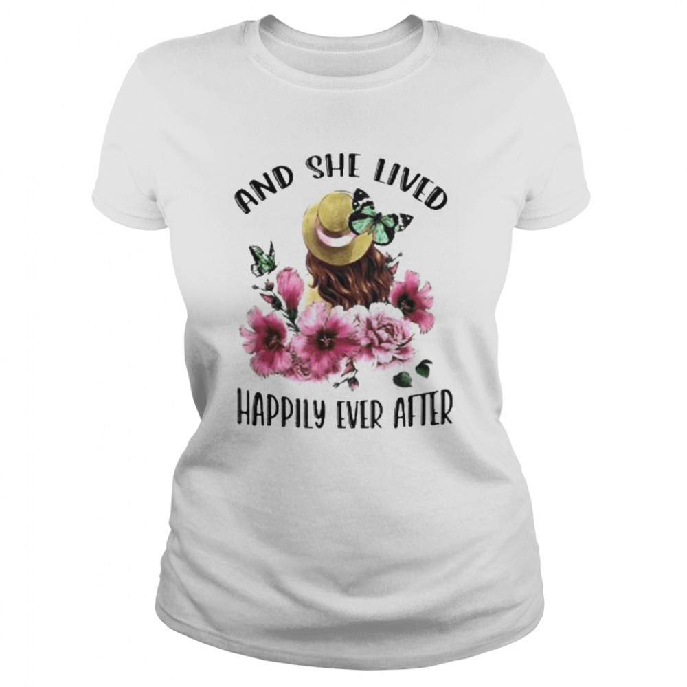 Girl And Gardening Girl Love Butterfly  Classic Women's T-shirt