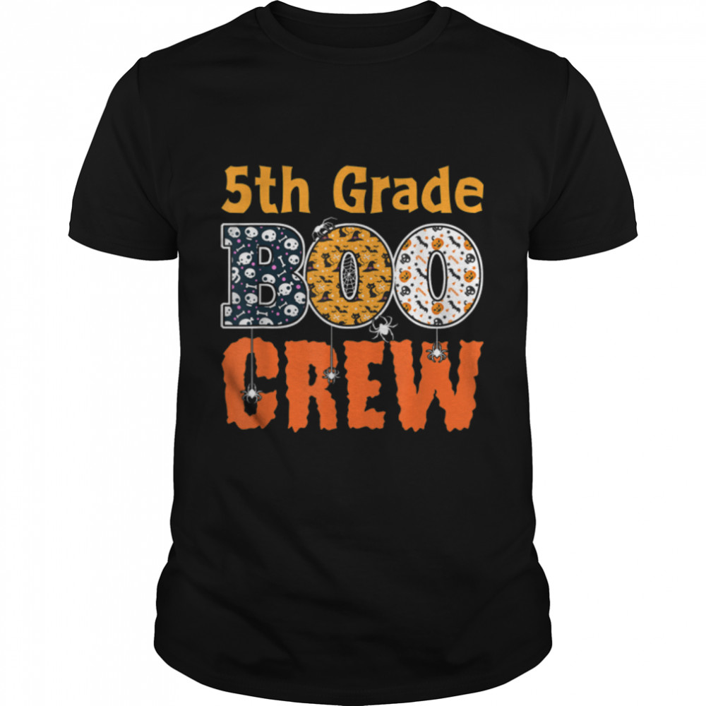 5th Grade Boo Crew Fifth Grade Spooky Halloween Teacher T- B0B7F2Z7Y7 Classic Men's T-shirt