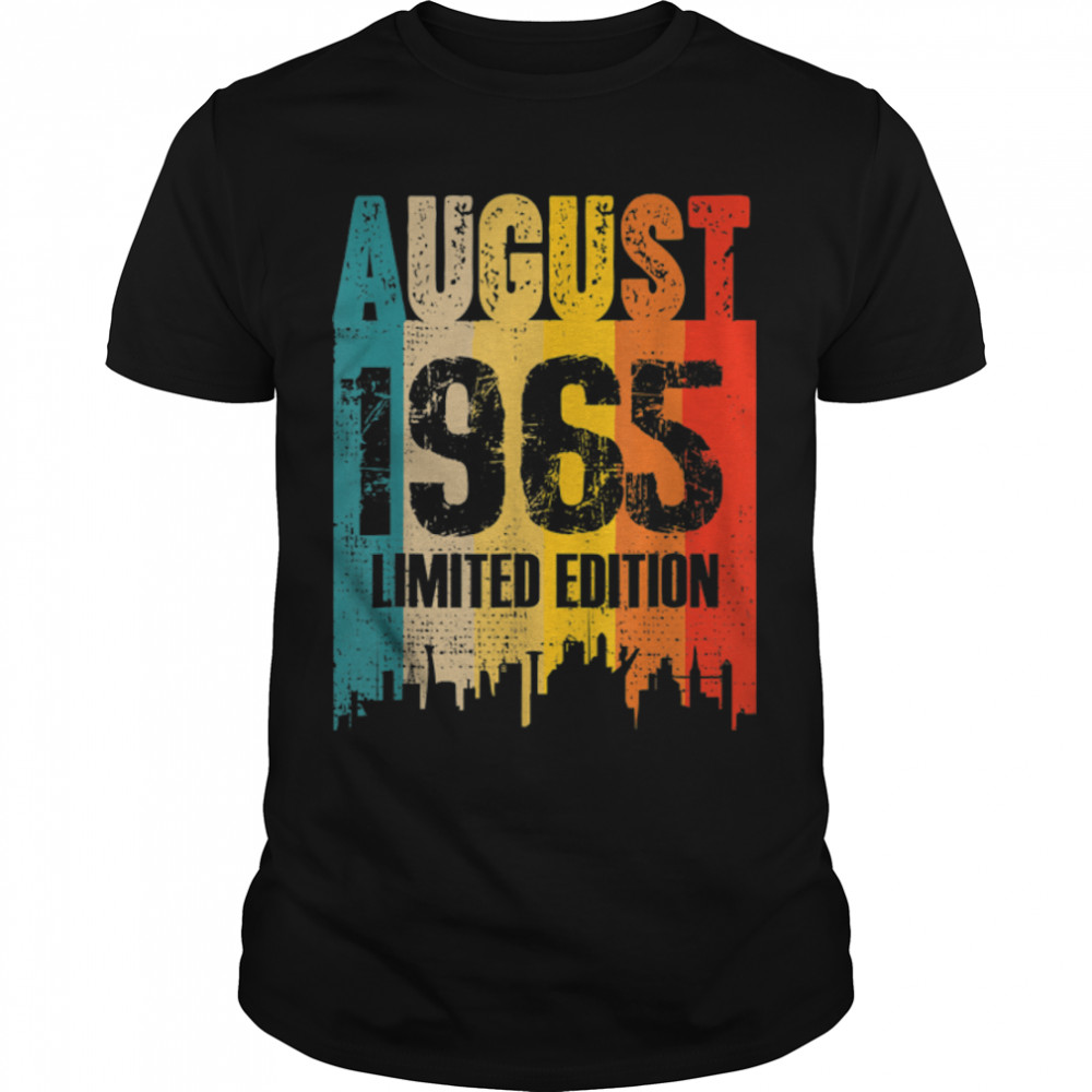 August 1965 57 Years Old Birthday Limited Edition Vintage T- B0B7F7WT7Z Classic Men's T-shirt