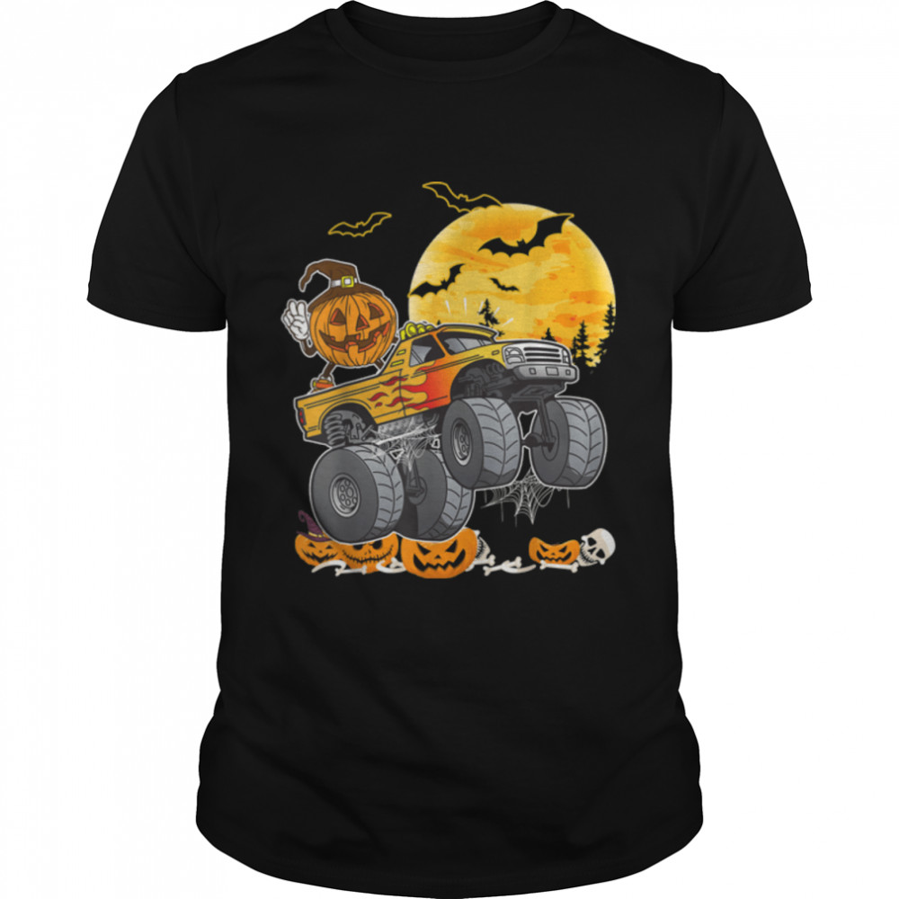 Halloween Pumpkin Monster Truck Funny Halloween Costume T- B0B7JMN8W9 Classic Men's T-shirt