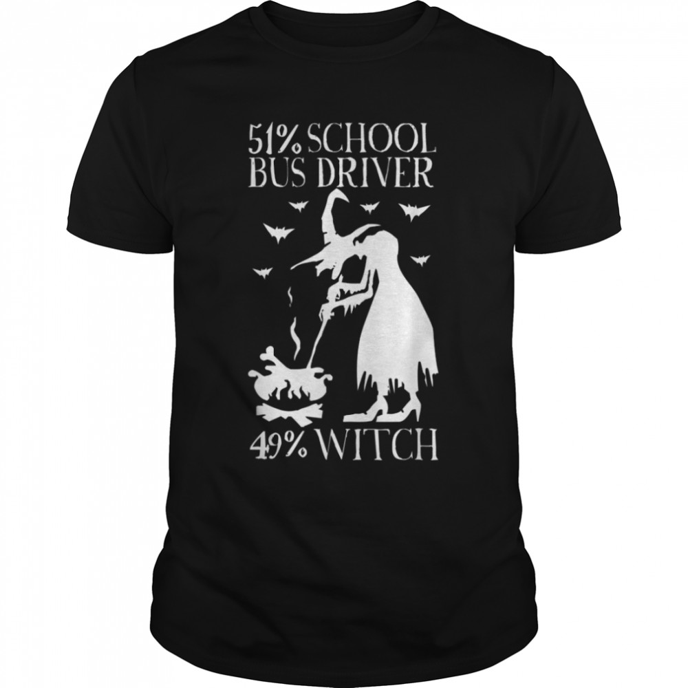 Halloween Witch & School Bus Driver T- B0B7JRCZWX Classic Men's T-shirt