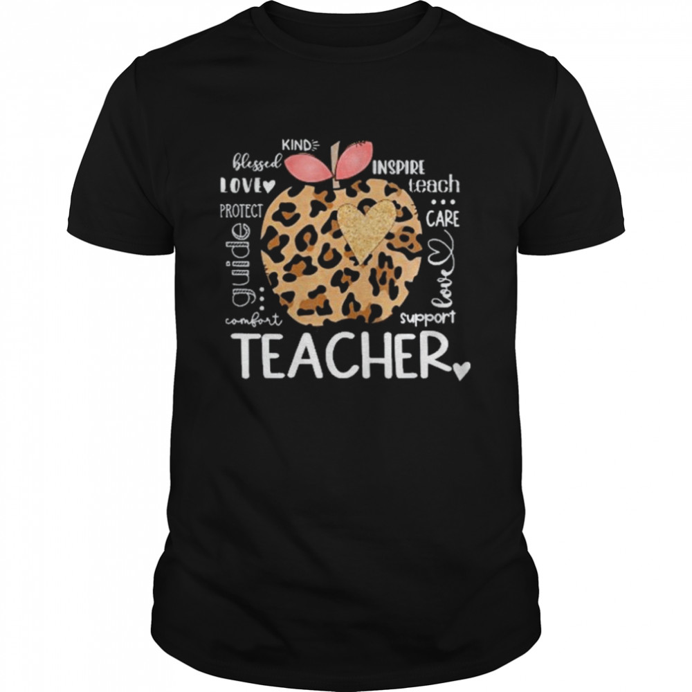 Teacher Life Leopard Apple Teacher’s Day Back To School Classic Men's T-shirt