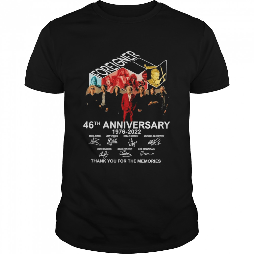 Foreigner Band 46th Years Anniversary 1976-2022 Signatures shirt