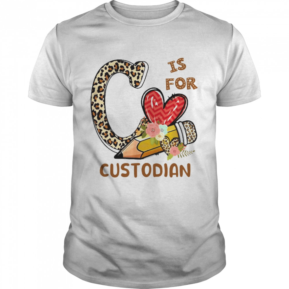 Leopard Flowers Is For Custodian  Classic Men's T-shirt