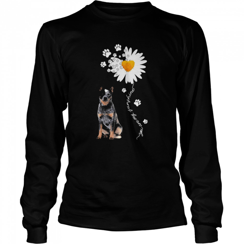 Blue Heeler Daisy flower You are my sunshine shirt Long Sleeved T-shirt