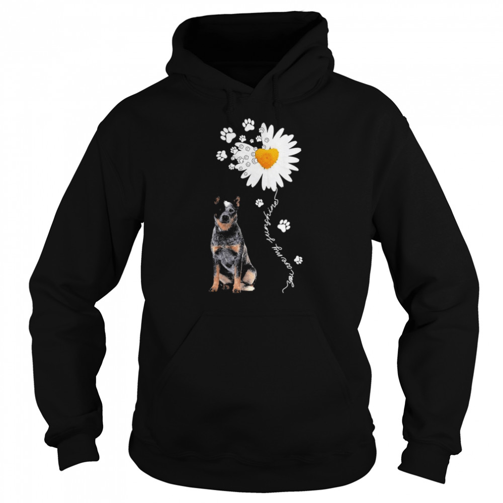 Blue Heeler Daisy flower You are my sunshine shirt Unisex Hoodie