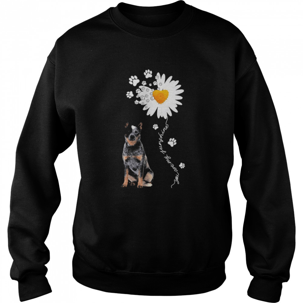 Blue Heeler Daisy flower You are my sunshine shirt Unisex Sweatshirt