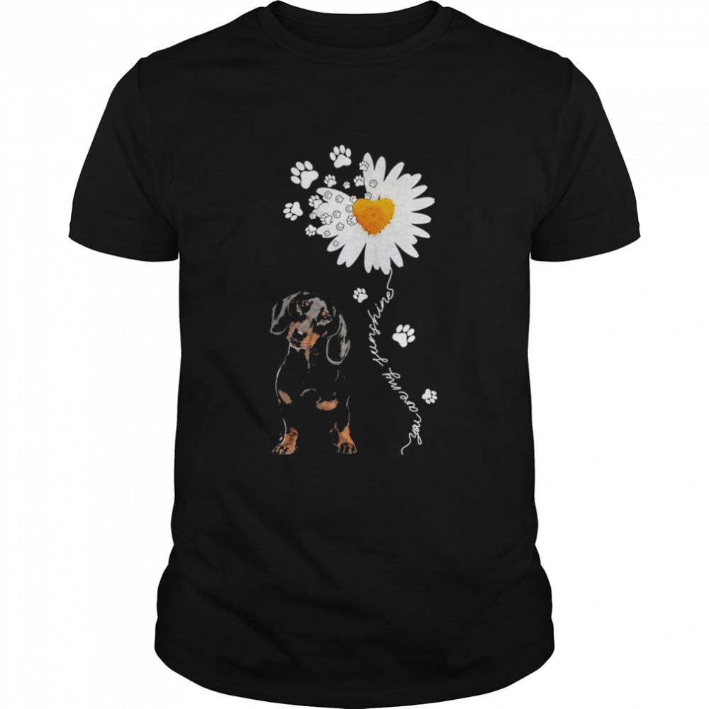 Dachshund Daisy flower You are my sunshine shirt Classic Men's T-shirt