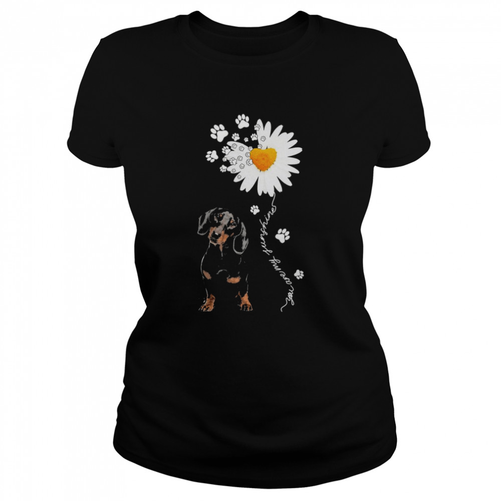 Dachshund Daisy flower You are my sunshine shirt Classic Women's T-shirt