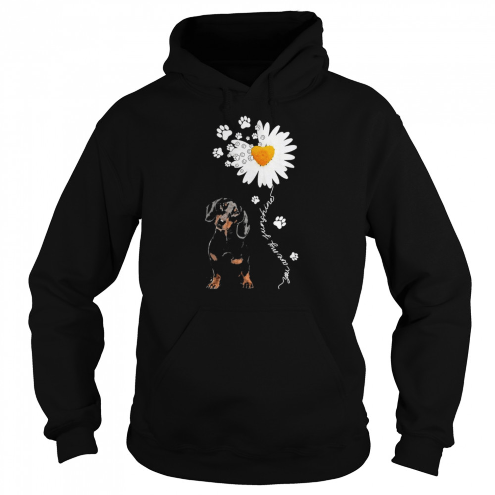 Dachshund Daisy flower You are my sunshine shirt Unisex Hoodie