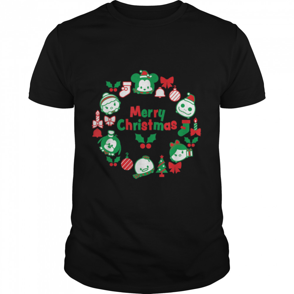 Disney Tsum Tsum Character Wreath Christmas Holiday T- T- B07MGMTT3J Classic Men's T-shirt