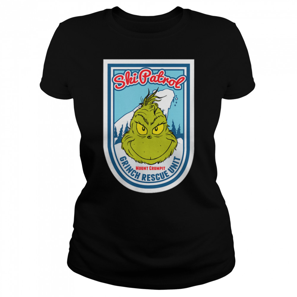 Dr. Seuss Grinch Ski Patrol Rescue Unit T-shirt B07PHZ73QP Classic Women's T-shirt