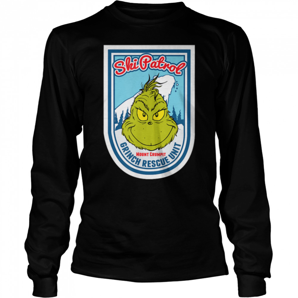 Dr. Seuss Grinch Ski Patrol Rescue Unit T-shirt B07PHZ73QP Long Sleeved T-shirt