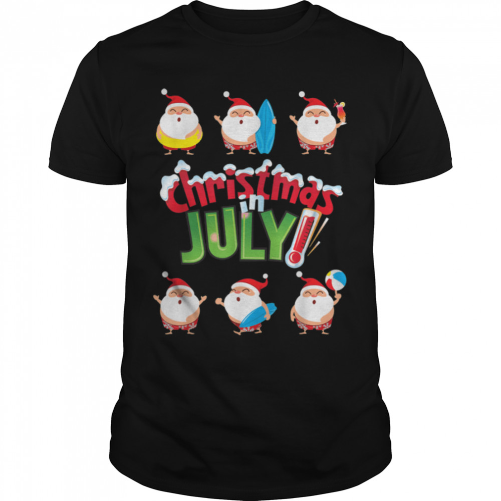 Funny Christmas in July Summer Beach Vacation Pool T- B098QN3M2Y Classic Men's T-shirt