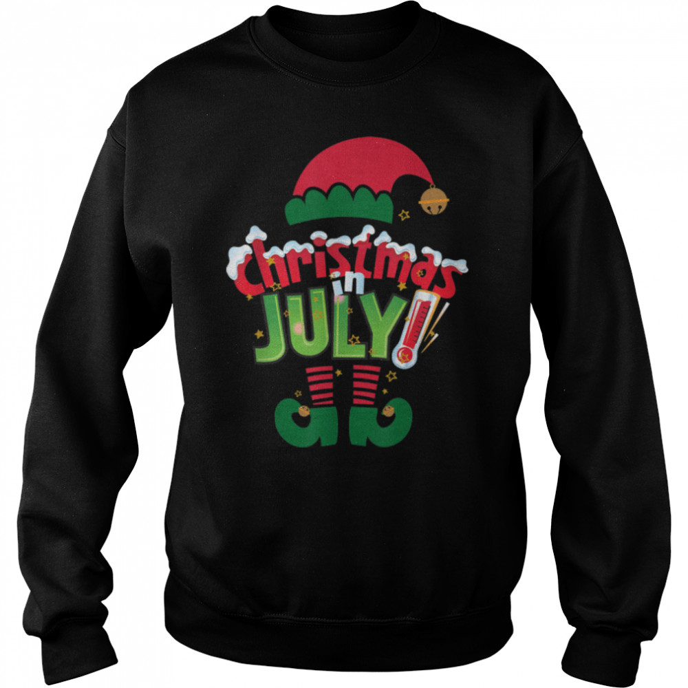 Funny Christmas in July Summer Elf Santa Xmas T- B099W9Q311 Unisex Sweatshirt