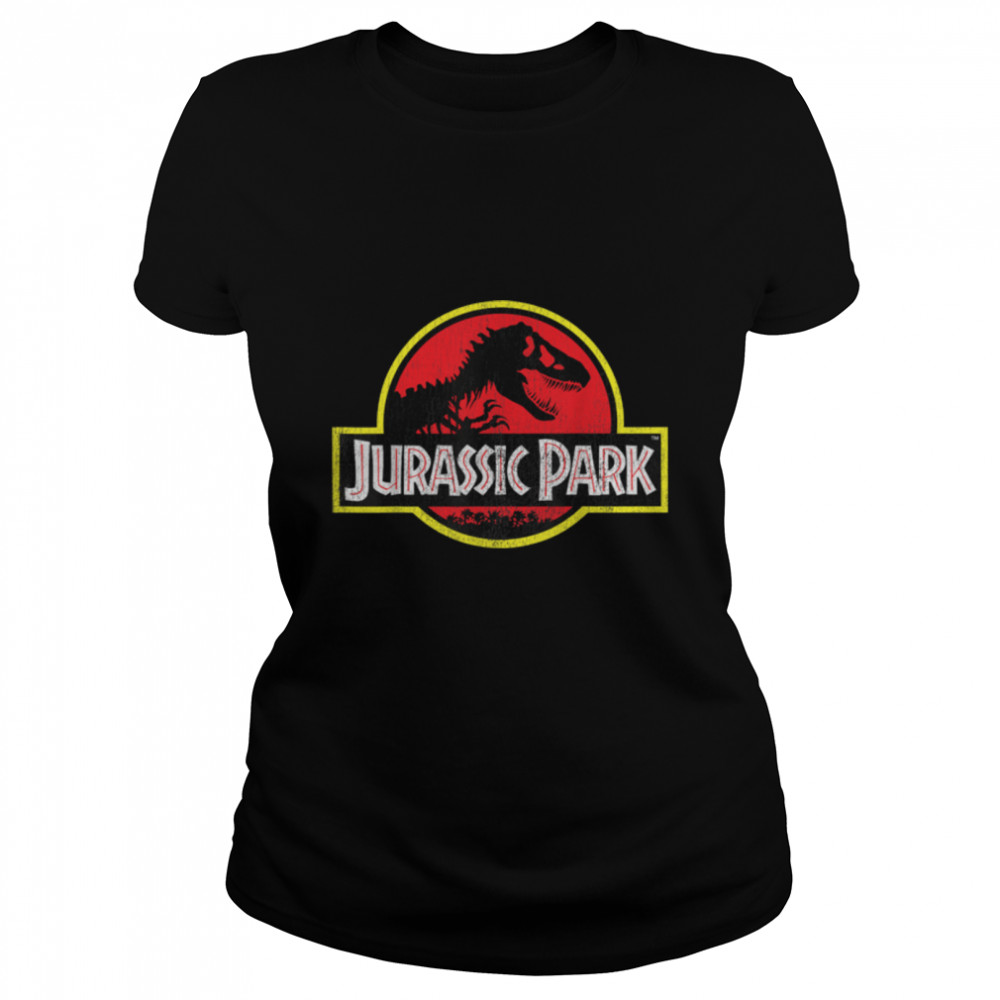 Jurassic Park Distressed Vintage Logo T- B07H4DBVND Classic Women's T-shirt