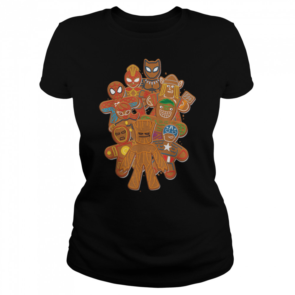 Marvel Avengers Gingerbread Cookies Christmas T- B07YLLDP6B Classic Women's T-shirt