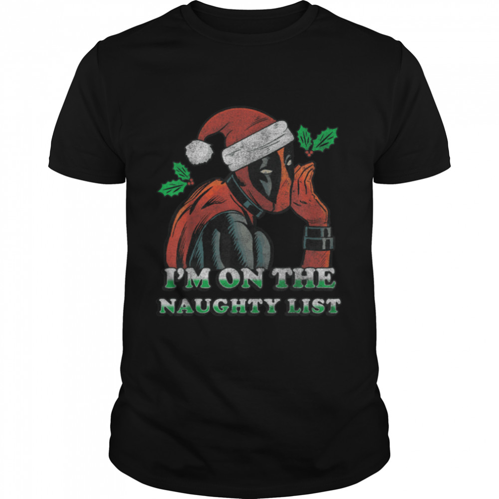 Marvel Deadpool Santa Secret Naughty List Christmas T- B07PHQC89V Classic Men's T-shirt