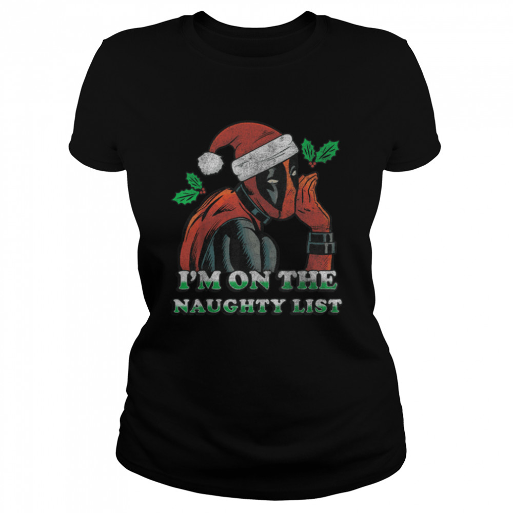 Marvel Deadpool Santa Secret Naughty List Christmas T- B07PHQC89V Classic Women's T-shirt