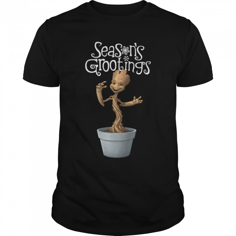 Marvel Groot Season's Grootings Holiday T- T- B07M9GRDR8 Classic Men's T-shirt