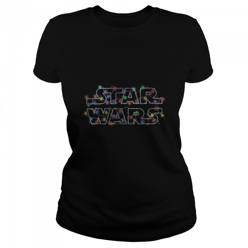 Star Wars Christmas Lights Logo T- B07Z5M192J Classic Women's T-shirt