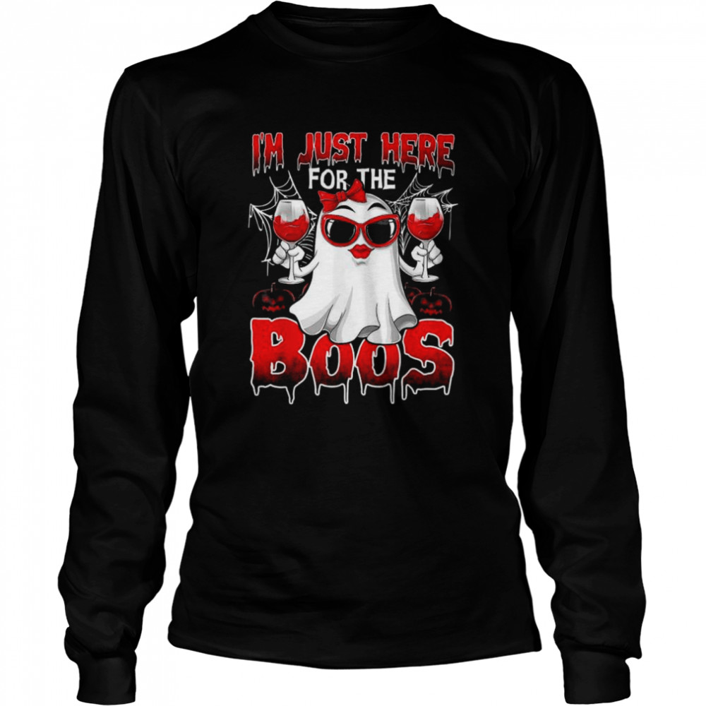 I’m just here for the boos ghost happy halloween shirt Long Sleeved T-shirt