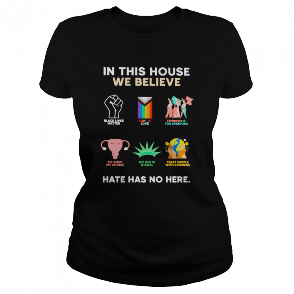 In this house we believe hate has no here shirt Classic Women's T-shirt